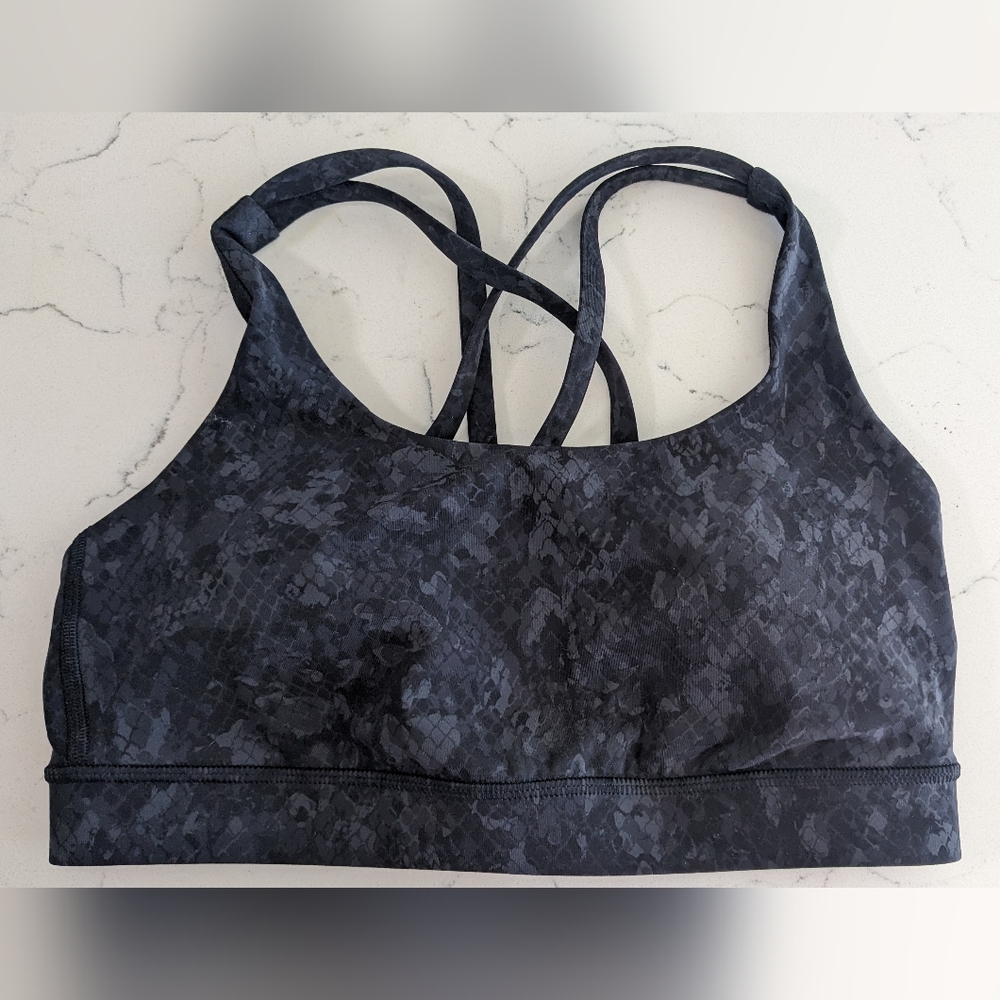 Lululemon Energy Sports Bra - Hideaway Camo Deep Coal Multi - Size: 4 (small)